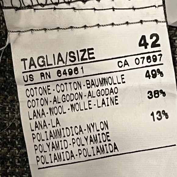 Vintage 2000’s United Colors of Benetton Green Wool Blend Tweed Pencil Skirt 10 - Picture 6 of 8